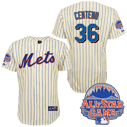 Juan Centeno #36 Youth Baseball Jersey-New York Mets Authentic All Star White MLB Jersey